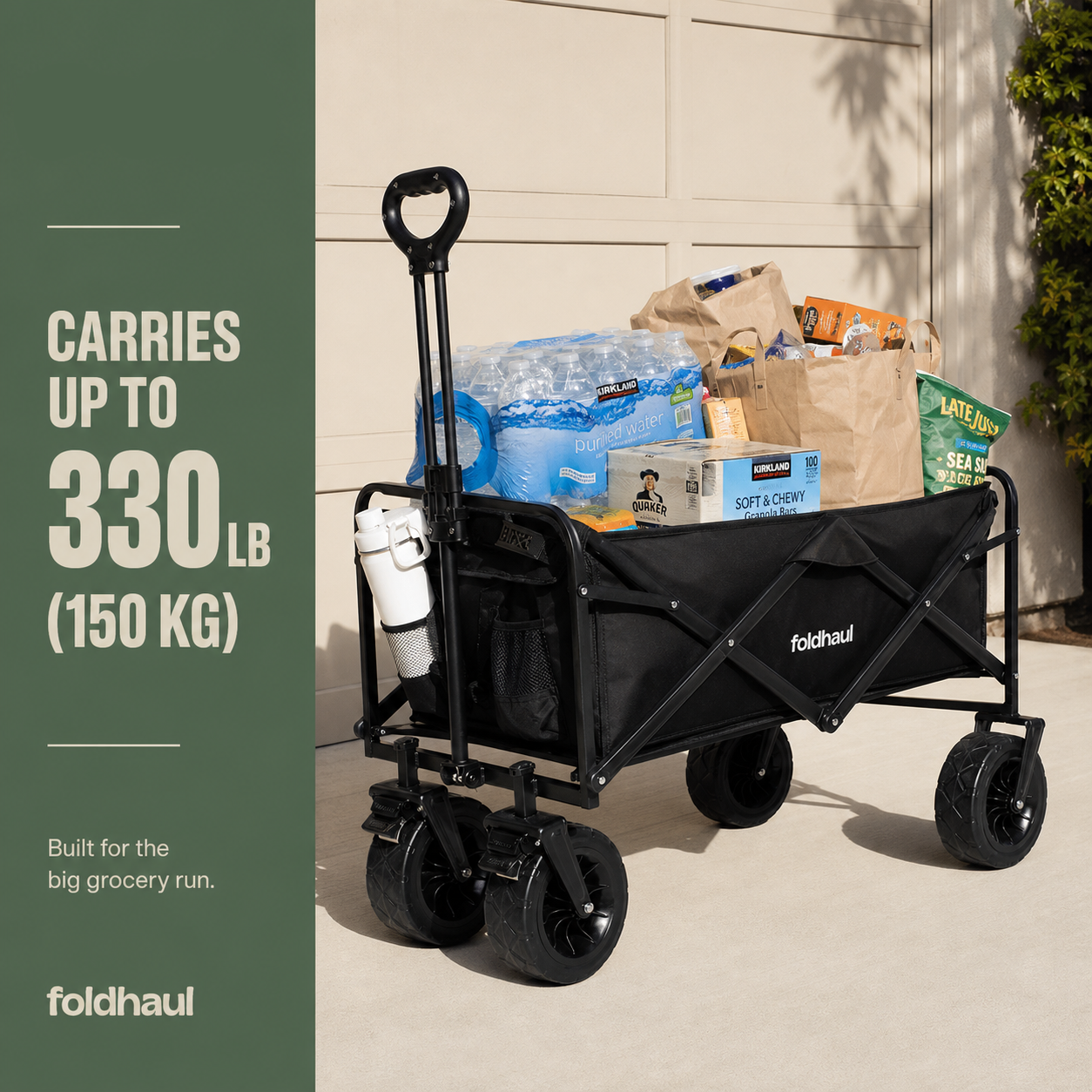 Foldhaul One | Collapsible Folding Wagon Cart for Groceries