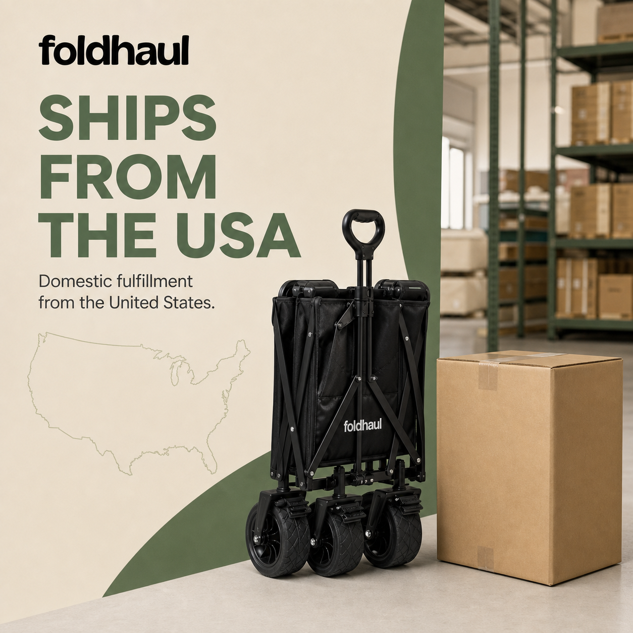 Foldhaul One | Collapsible Folding Wagon Cart for Groceries
