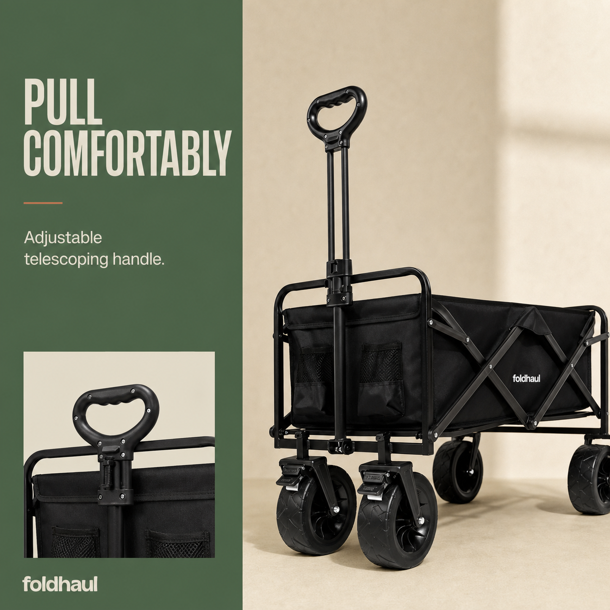 Foldhaul One | Collapsible Folding Wagon Cart for Groceries