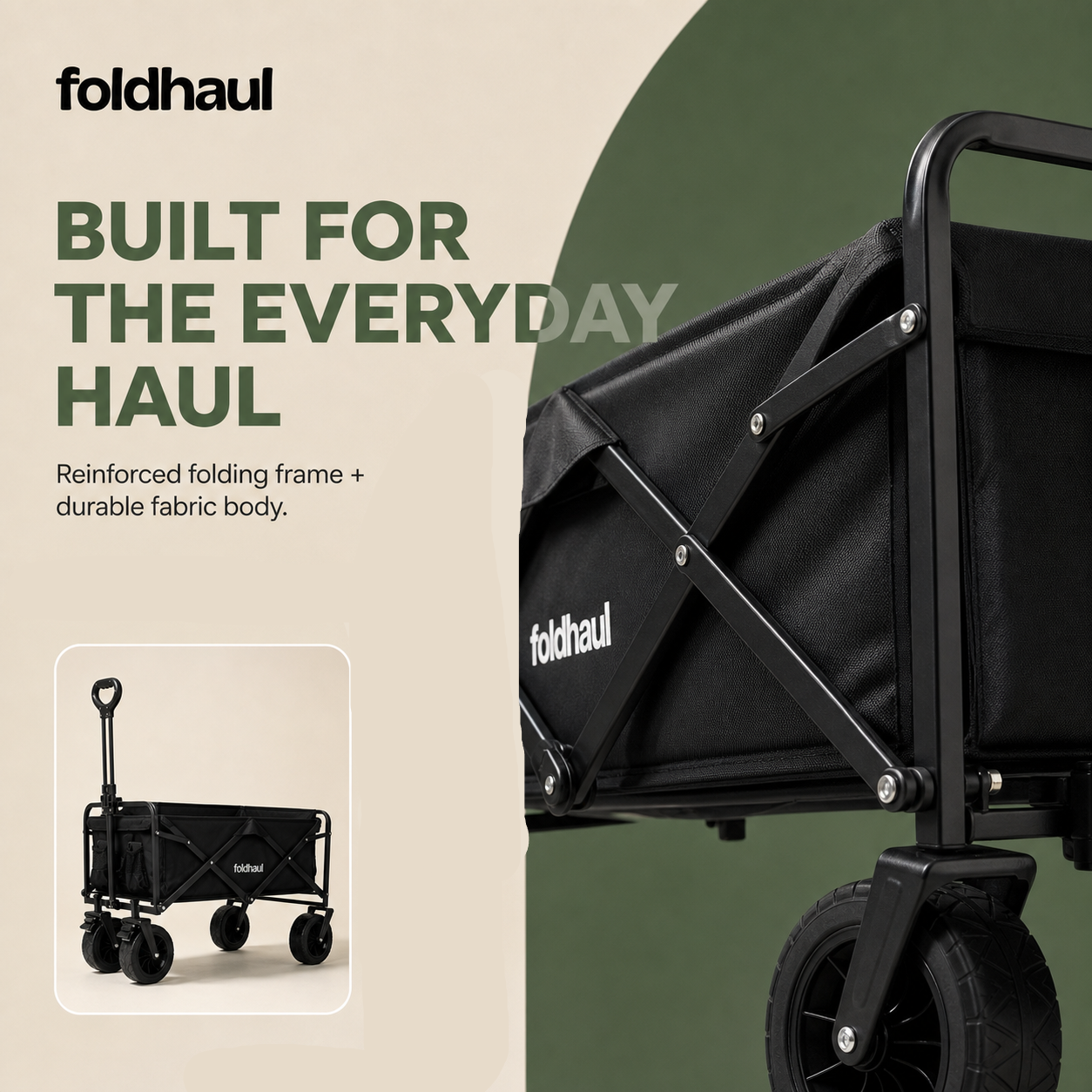 Foldhaul One | Collapsible Folding Wagon Cart for Groceries
